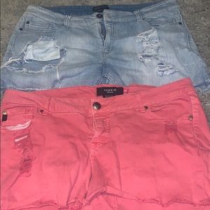 Two jean shorts